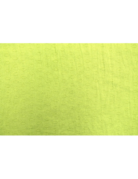 Tissu Voile Crêpe Fluide Relief Cercle Anis -Au Mètre