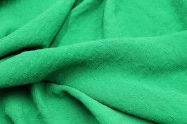 Tissu Voile Crêpe Fluide Relief Cercle Vert -Coupon de 3 mètres