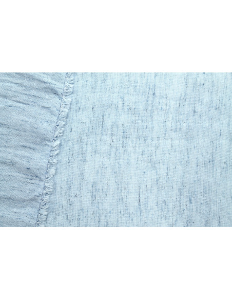 Tissu Lin Poly Chiné Bleu ciel -Au Mètre