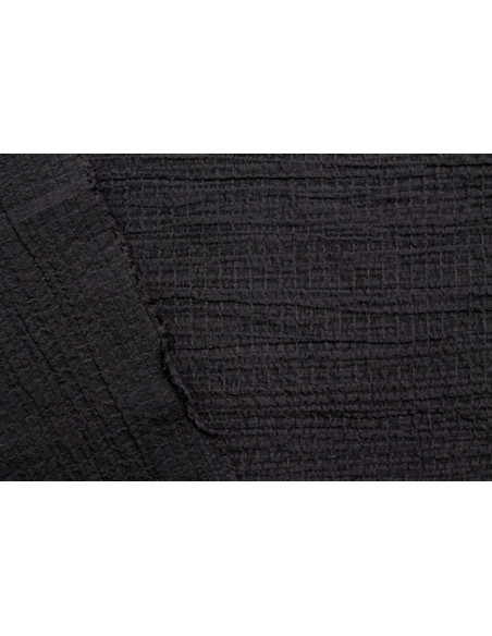 Tissu Viscose Poly craquelé Noir -Au Mètre