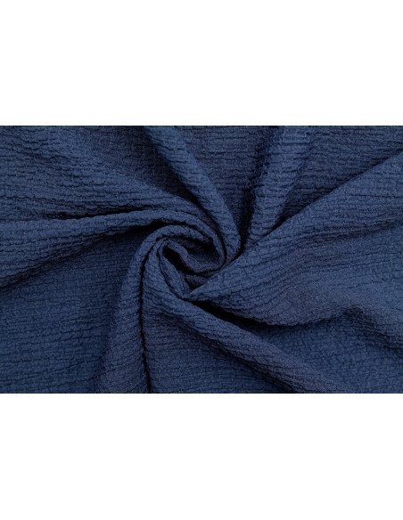 Tissu Viscose Poly craquelé Marine -Au Mètre