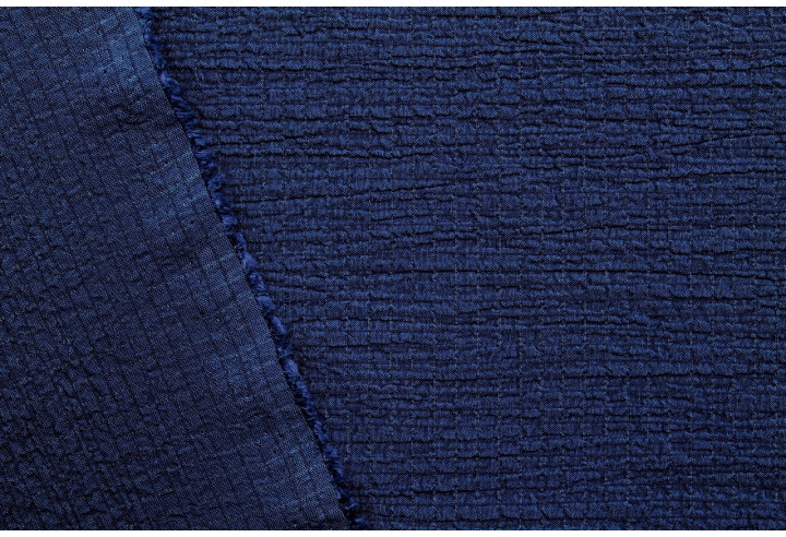 Tissu Viscose Poly craquelé Marine -Au Mètre