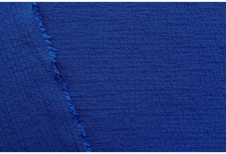 Tissu Viscose Poly craquelé Bleu roi -Au Mètre