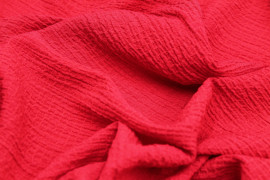 Tissu Viscose Poly craquelé Rouge -Au Mètre