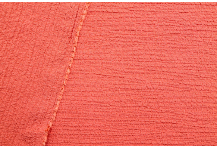 Tissu Viscose Poly craquelé Corail -Au Mètre