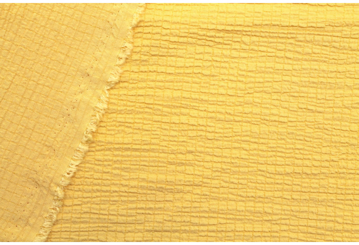Tissu Viscose Poly craquelé Safran -Au Mètre