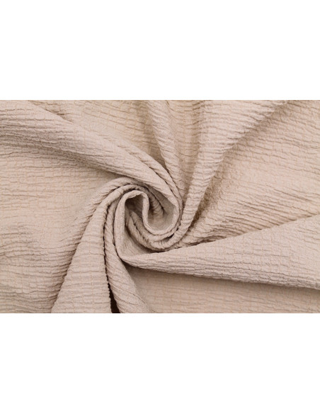 Tissu Viscose Poly craquelé Beige -Au Mètre