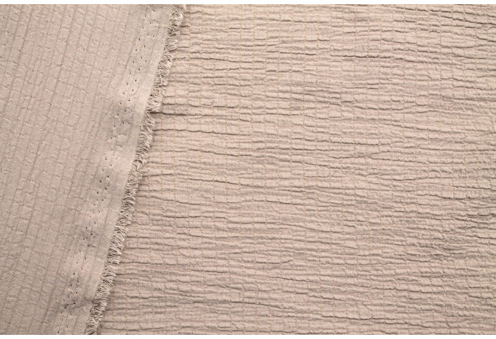 Tissu Viscose Poly craquelé Beige -Au Mètre