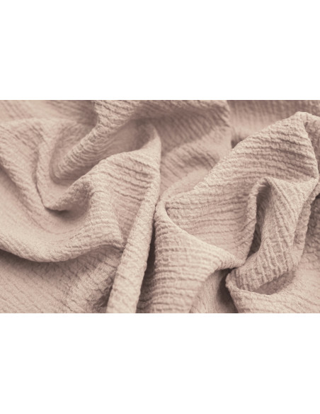 Tissu Viscose Poly craquelé Beige -Au Mètre