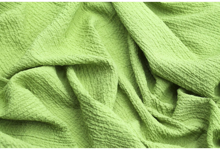 Tissu Viscose Poly craquelé Anis -Au Mètre