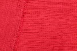 Tissu Viscose Poly craquelé Rouge -Coupon de 3 mètres
