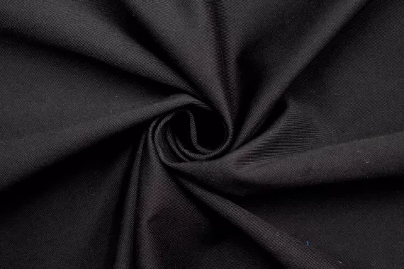 Tissu Gabardine PolyCoton Uni Noir -Au Mètre