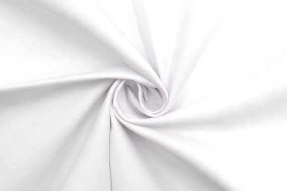 Tissu Gabardine PolyCoton Uni Blanc -Au Mètre