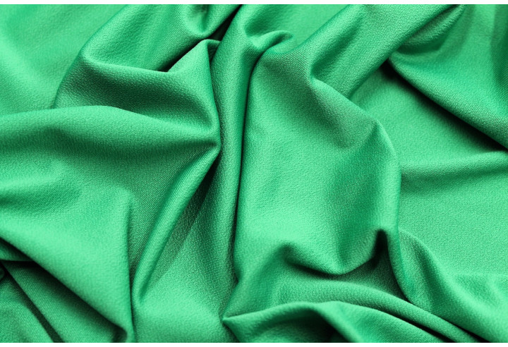 Tissu Crêpe Crézia Maille Vert Brésil -Au Mètre
