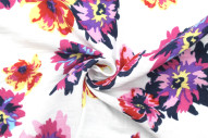 Tissu Double Gaze Imprimé First Blanc -Au Mètre
