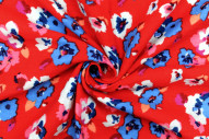 Tissu Double Gaze Imprimé Six Rouge -Au Mètre