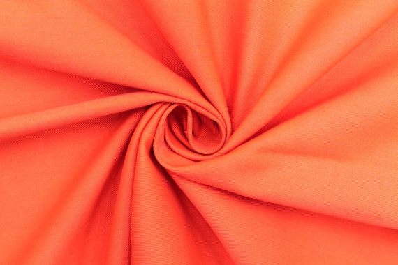 Tissu Gabardine PolyCoton Uni Orange -Coupon de 3 mètres