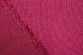Tissu Gabardine PolyCoton Uni Rouge Carmin -Coupon de 3 mètres