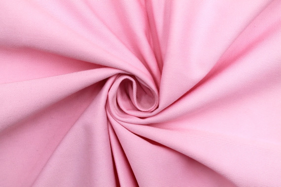 Tissu Gabardine PolyCoton Uni Rose Clair -Coupon de 3 mètres