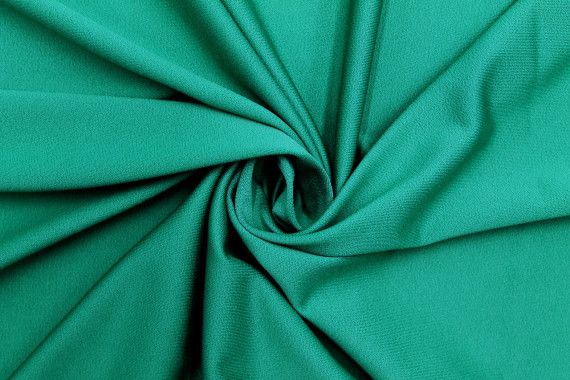 Tissu Crêpe Crézia Maille Vert Gazon -Coupon de 3 mètres