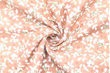 Tissu Popeline Coton Imprimé Fleur Laurie Rose -Au Mètre