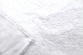 Tissu Fausse Fourrure Mouton Uni Blanc -Coupon de 3 mètres