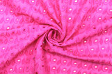 Tissu Broderie Anglaise Fleur Doly Fuchsia -Au Mètre