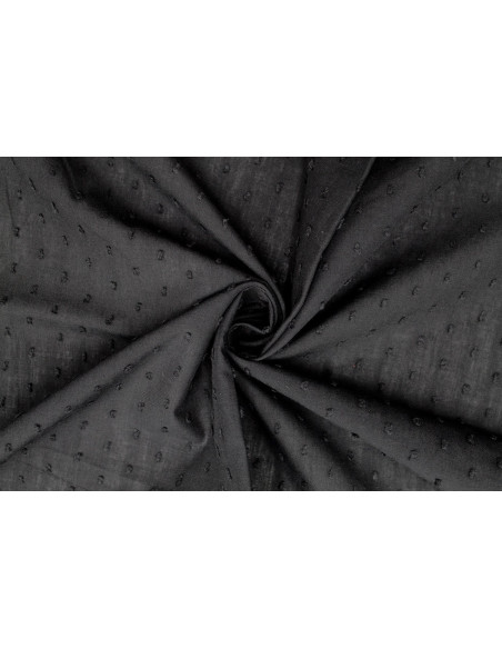 Tissu Voile à Pois Uni Noir -Au Mètre