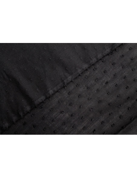 Tissu Voile à Pois Uni Noir -Au Mètre
