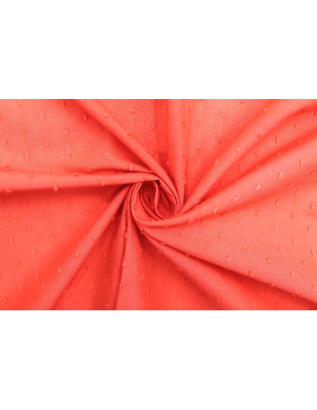 Tissu Voile à Pois Uni Corail -Au Mètre