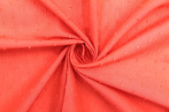 Tissu Voile à Pois Uni Corail -Au Mètre