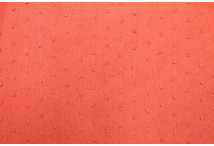 Tissu Voile à Pois Uni Corail -Au Mètre