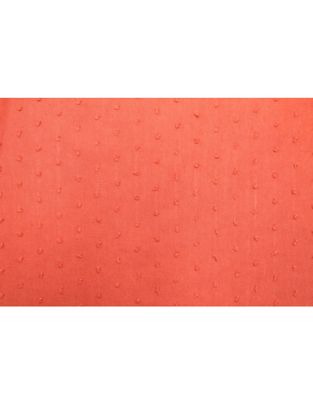 Tissu Voile à Pois Uni Corail -Au Mètre