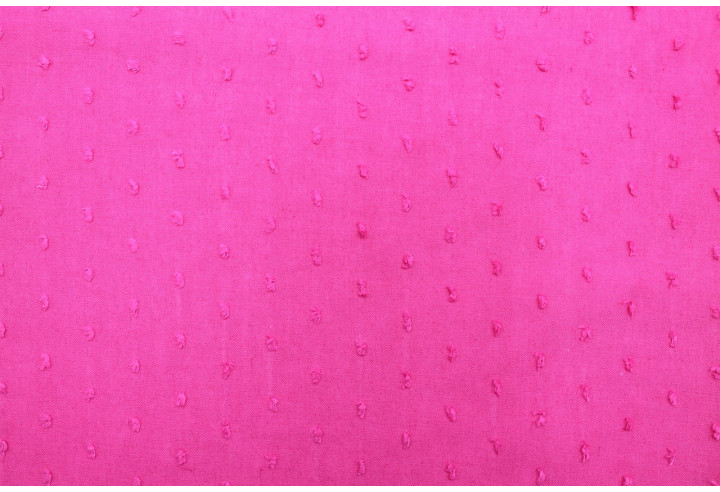 Tissu Voile à Pois Uni Fuchsia -Au Mètre
