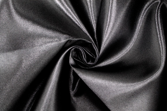 Tissu Satin Duchesse Uni Noir -Coupon de 3 mètres