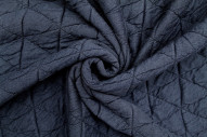 Tissu Matelassé Gros Triangles Marine -Au Mètre