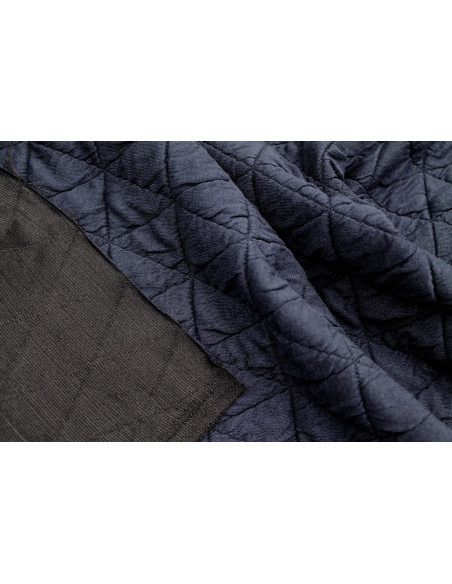 Tissu Matelassé Gros Triangles Marine -Au Mètre