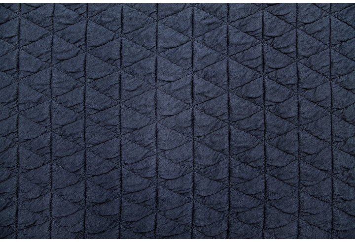 Tissu Matelassé Gros Triangles Marine -Au Mètre