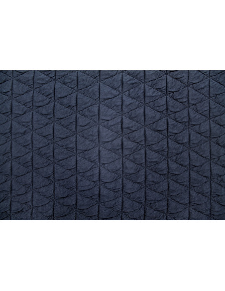 Tissu Matelassé Gros Triangles Marine -Au Mètre