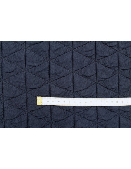 Tissu Matelassé Gros Triangles Marine -Au Mètre