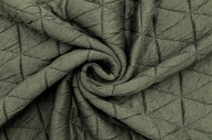 Tissu Matelassé Gros Triangles Kaki -Au Mètre