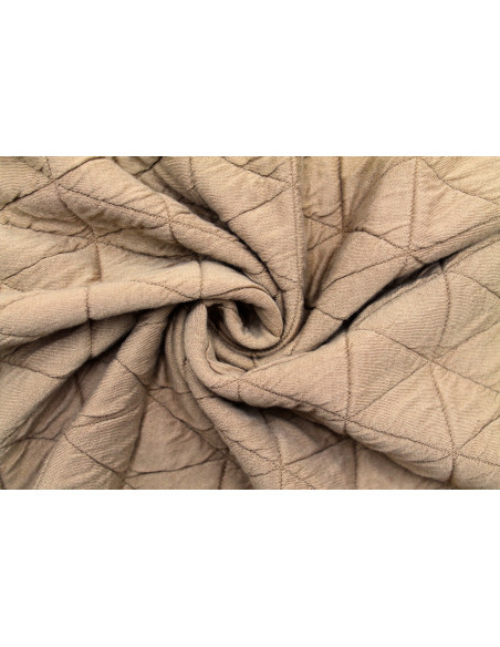 Tissu Matelassé Gros Triangles Beige -Au Mètre