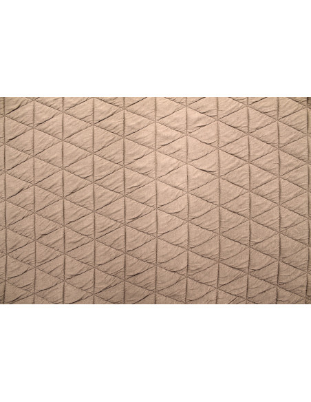 Tissu Matelassé Gros Triangles Beige -Au Mètre