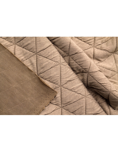 Tissu Matelassé Gros Triangles Beige -Au Mètre