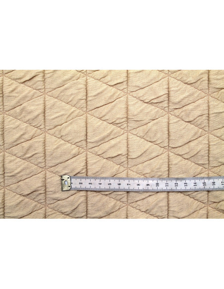 Tissu Matelassé Gros Triangles Beige clair -Au Mètre
