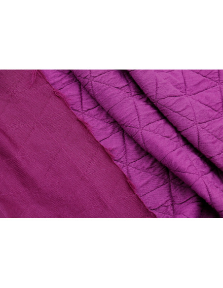 Tissu Matelassé Gros Triangles Cyclamen -Au Mètre