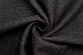 Tissu Caban Lainage Extensible Noir -Coupon de 3 mètres