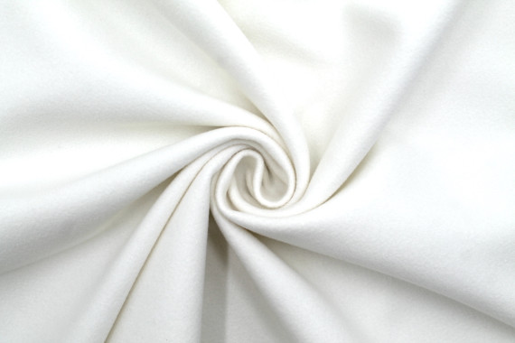 Tissu Caban Lainage Extensible Blanc cassé -Coupon de 3 mètres