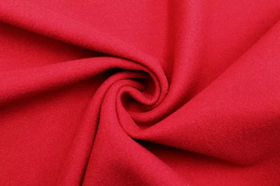 Tissu Caban Lainage Extensible Rouge -Coupon de 3 mètres