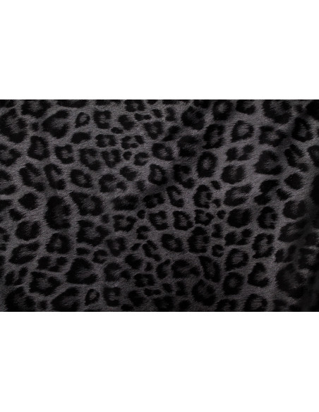 Tissu Simili Cuir Déperlant Léopard Noir -Au Mètre